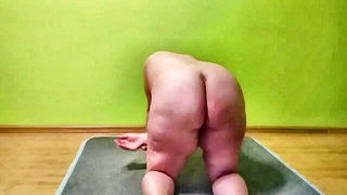 Still from Pregnant nude yoga tease, older woman sex video