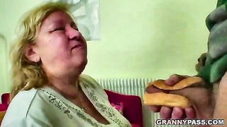 Blonde BBW granny blowjob pornstars video