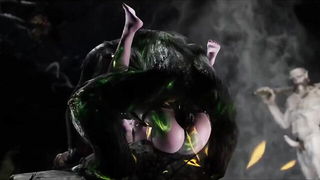 Grotesque red demon closeup fuck tube scene