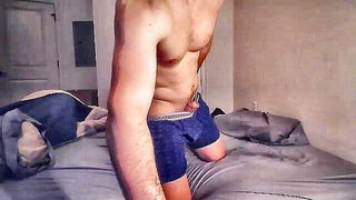 Shirtless stud strips Calvin Klein boxers mom porn scene