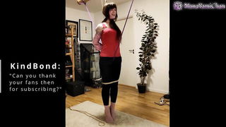 Still from Nanayamichan shibari predicament bondage, older woman sex video