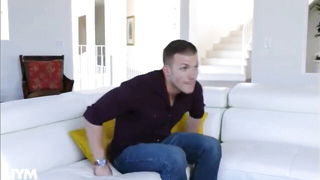 Brunette stepmom rides son's friend mature porn video